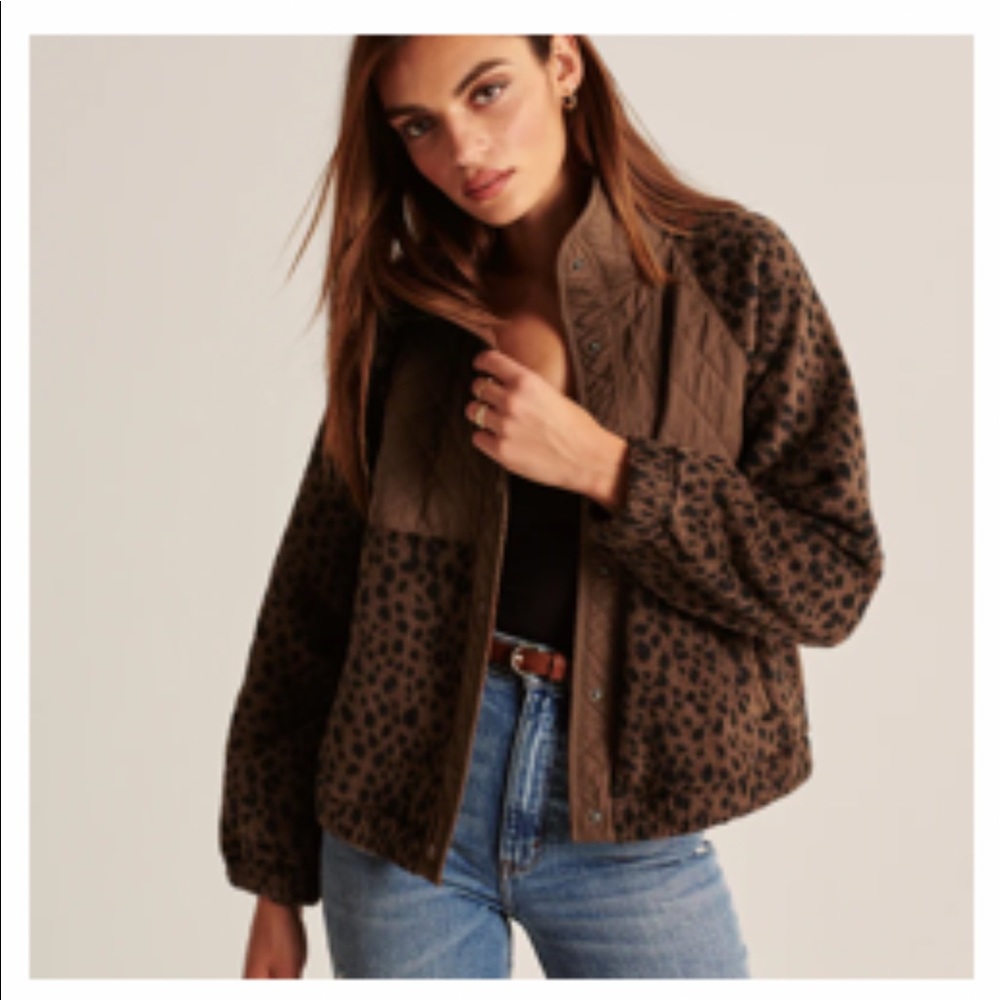 A&F Quilted Snap-Up Jacket